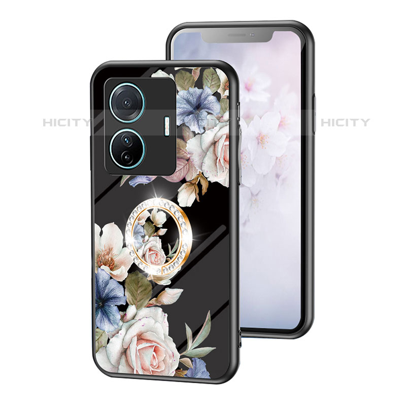 Funda Bumper Silicona Gel Espejo Flores Carcasa S01 para Vivo iQOO Z6 Pro 5G