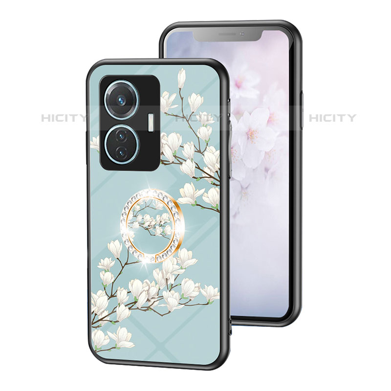 Funda Bumper Silicona Gel Espejo Flores Carcasa S01 para Vivo T1 4G