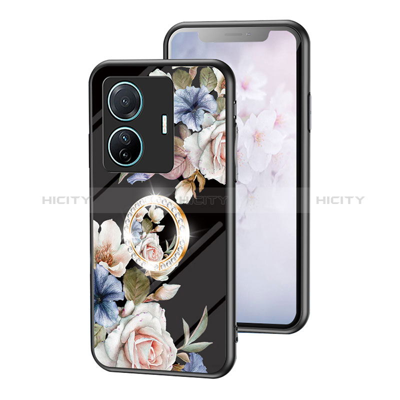 Funda Bumper Silicona Gel Espejo Flores Carcasa S01 para Vivo T1 5G