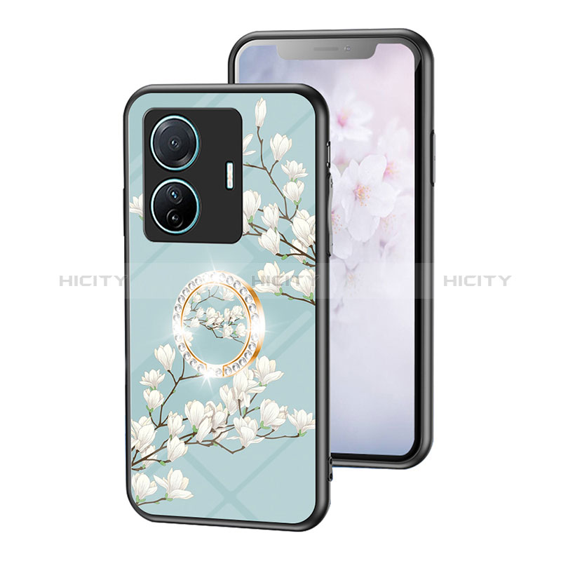 Funda Bumper Silicona Gel Espejo Flores Carcasa S01 para Vivo T1 5G