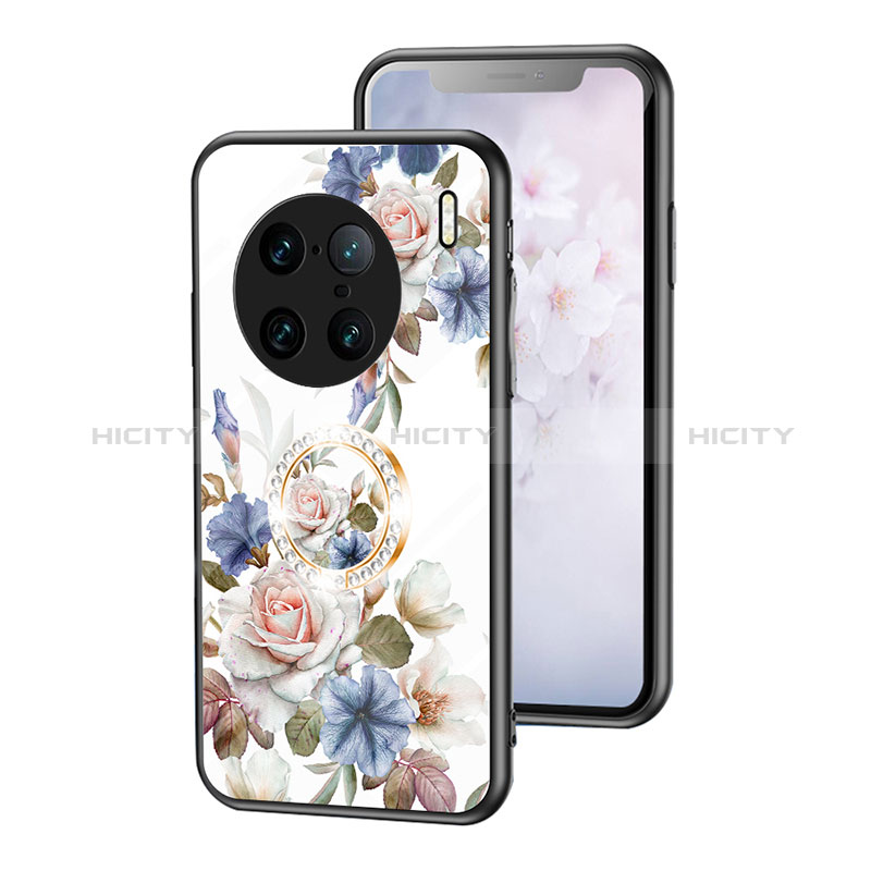 Funda Bumper Silicona Gel Espejo Flores Carcasa S01 para Vivo X90 Pro+ Plus 5G