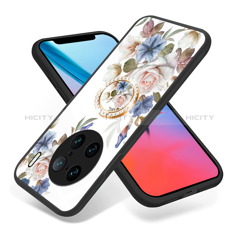 Funda Bumper Silicona Gel Espejo Flores Carcasa S01 para Vivo X90 Pro+ Plus 5G