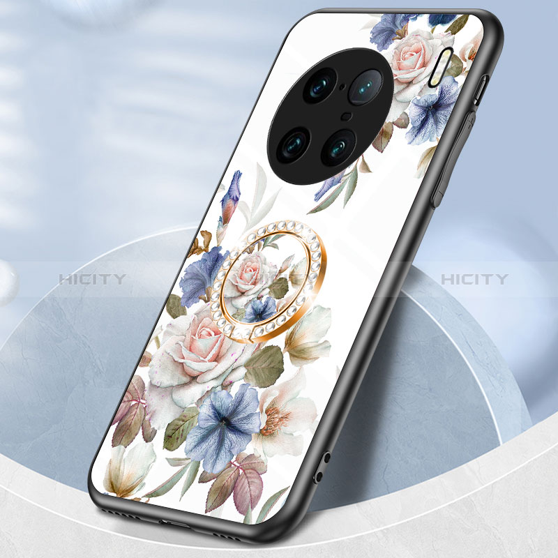 Funda Bumper Silicona Gel Espejo Flores Carcasa S01 para Vivo X90 Pro+ Plus 5G