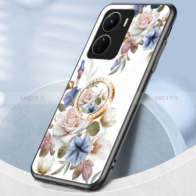 Funda Bumper Silicona Gel Espejo Flores Carcasa S01 para Vivo Y16