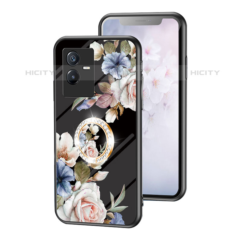 Funda Bumper Silicona Gel Espejo Flores Carcasa S01 para Vivo Y73t