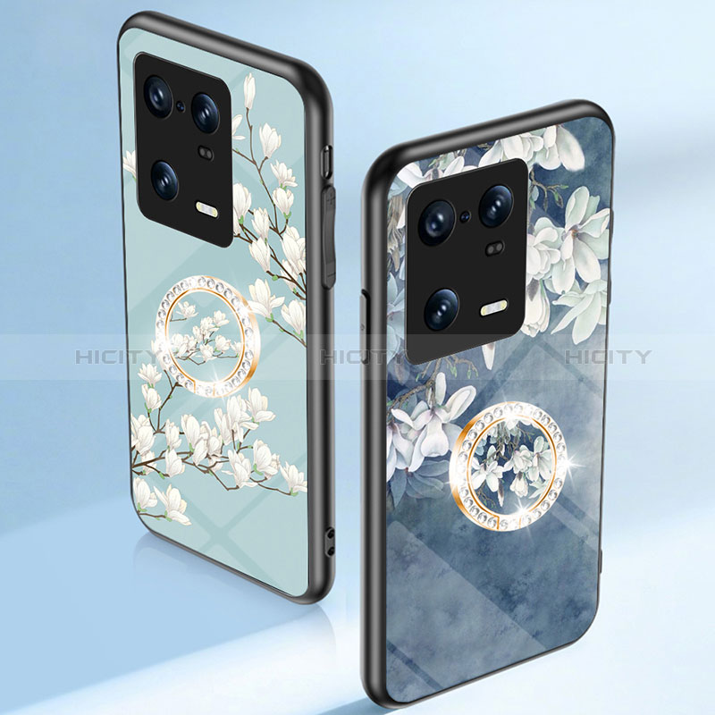 Funda Bumper Silicona Gel Espejo Flores Carcasa S01 para Xiaomi Mi 13 Pro 5G