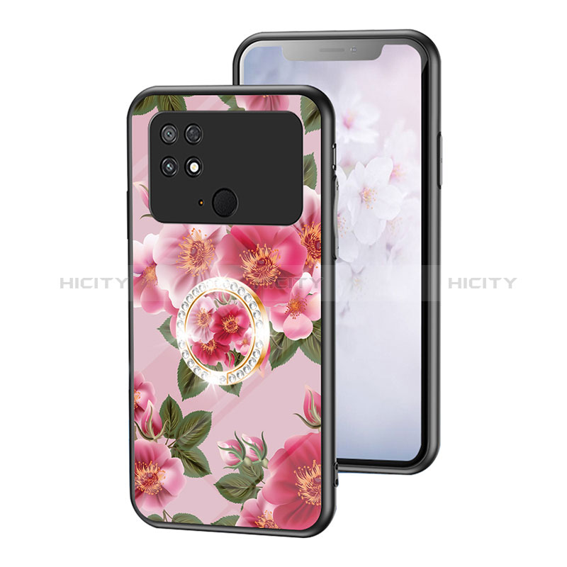 Funda Bumper Silicona Gel Espejo Flores Carcasa S01 para Xiaomi Poco C40