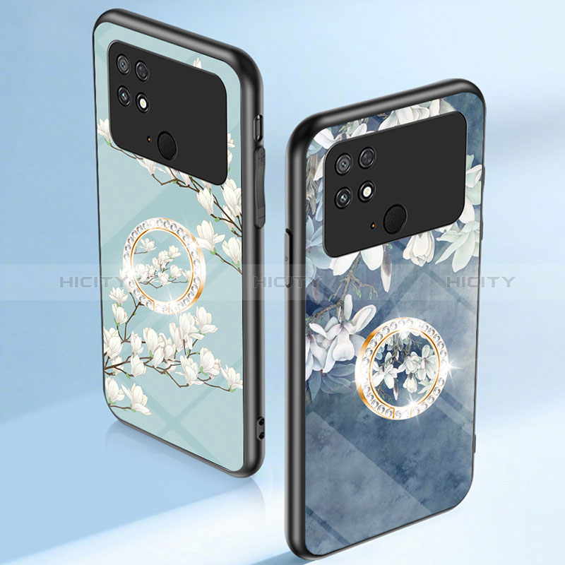 Funda Bumper Silicona Gel Espejo Flores Carcasa S01 para Xiaomi Poco C40