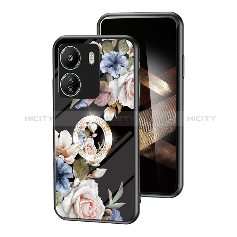 Funda Bumper Silicona Gel Espejo Flores Carcasa S01 para Xiaomi Poco C65