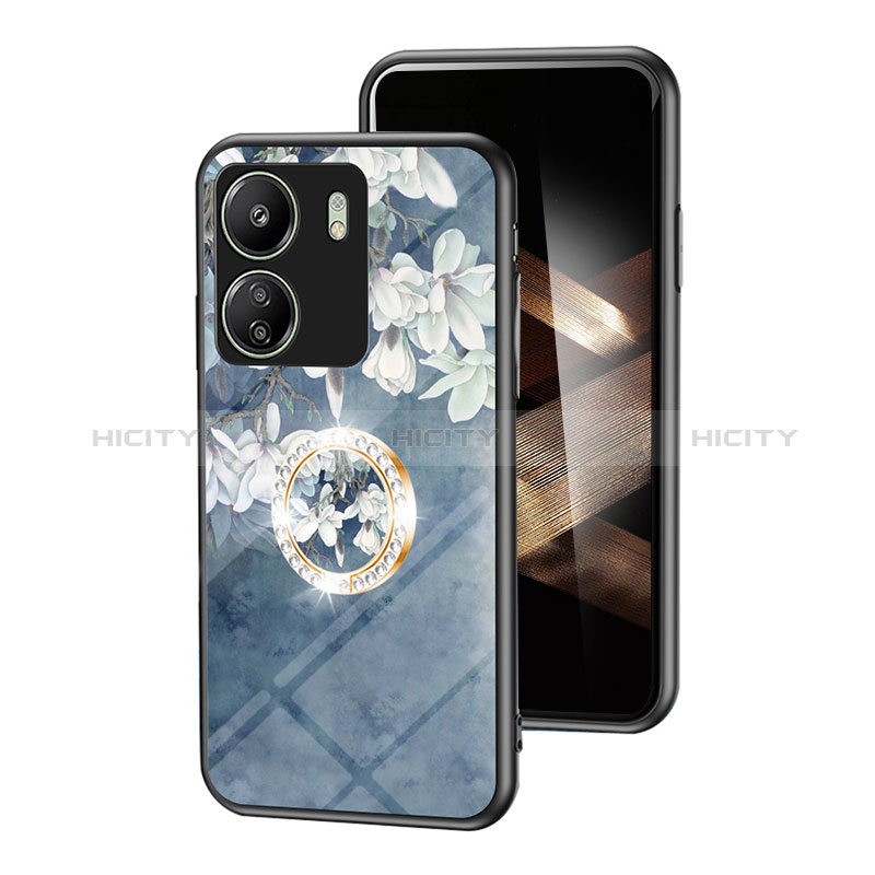 Funda Bumper Silicona Gel Espejo Flores Carcasa S01 para Xiaomi Poco C65