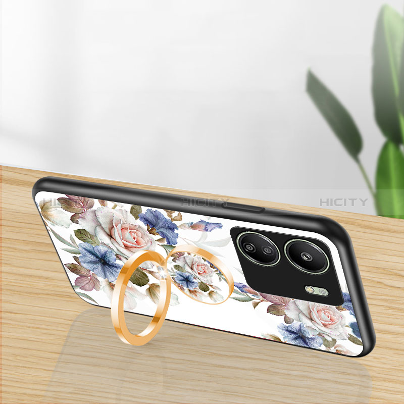 Funda Bumper Silicona Gel Espejo Flores Carcasa S01 para Xiaomi Poco C65