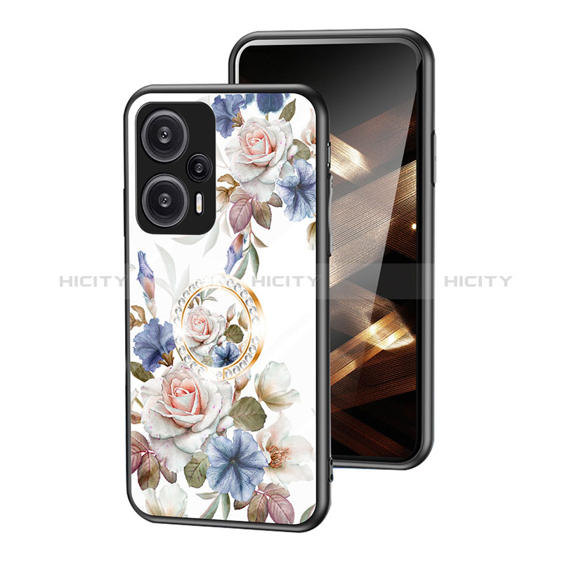 Funda Bumper Silicona Gel Espejo Flores Carcasa S01 para Xiaomi Poco F5 5G