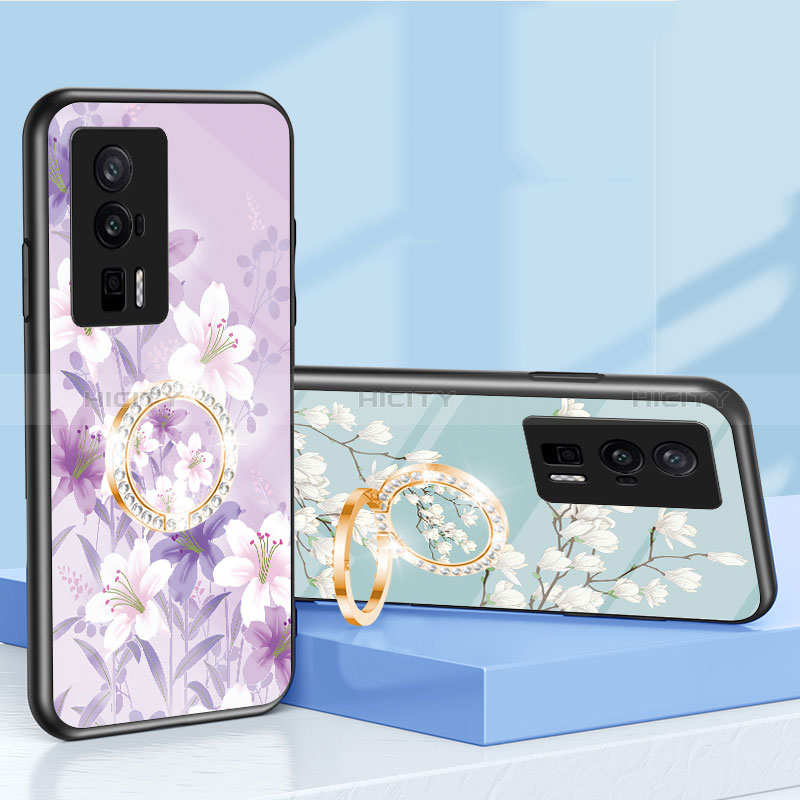 Funda Bumper Silicona Gel Espejo Flores Carcasa S01 para Xiaomi Poco F5 Pro 5G