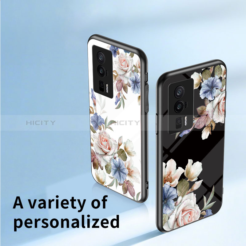 Funda Bumper Silicona Gel Espejo Flores Carcasa S01 para Xiaomi Poco F5 Pro 5G