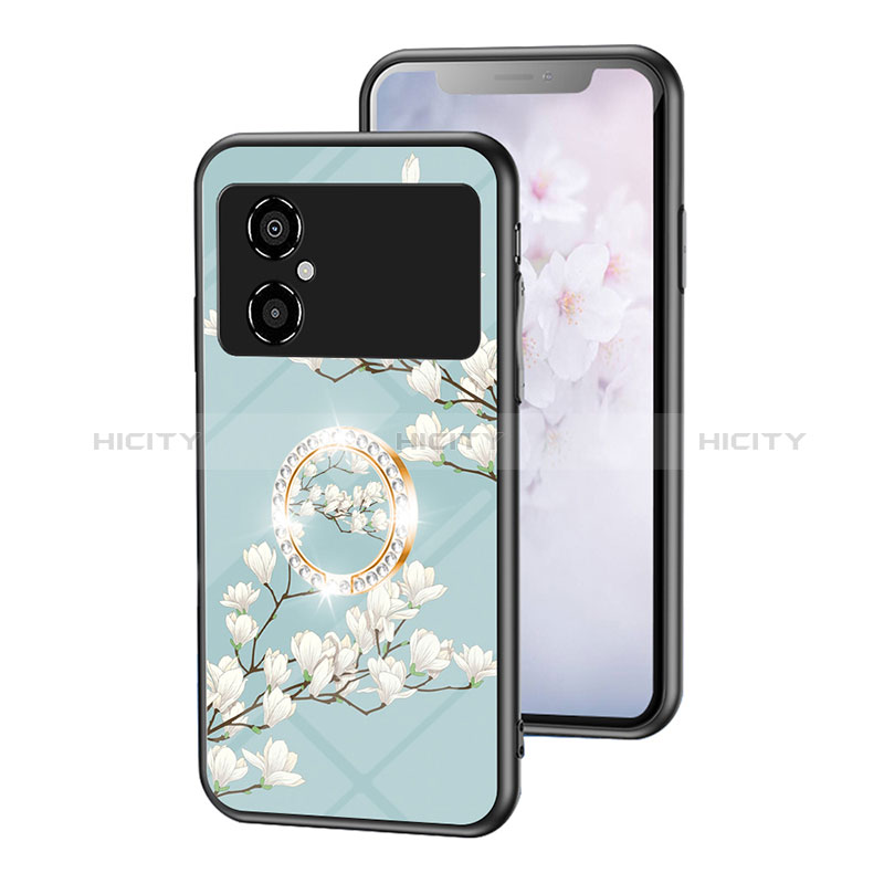 Funda Bumper Silicona Gel Espejo Flores Carcasa S01 para Xiaomi Poco M4 5G