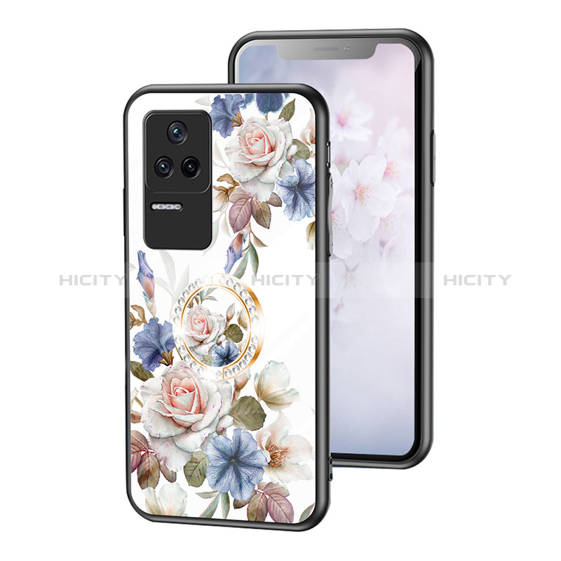 Funda Bumper Silicona Gel Espejo Flores Carcasa S01 para Xiaomi Redmi K40S 5G