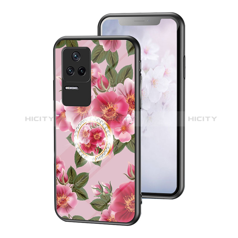 Funda Bumper Silicona Gel Espejo Flores Carcasa S01 para Xiaomi Redmi K40S 5G