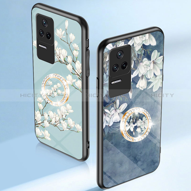 Funda Bumper Silicona Gel Espejo Flores Carcasa S01 para Xiaomi Redmi K40S 5G