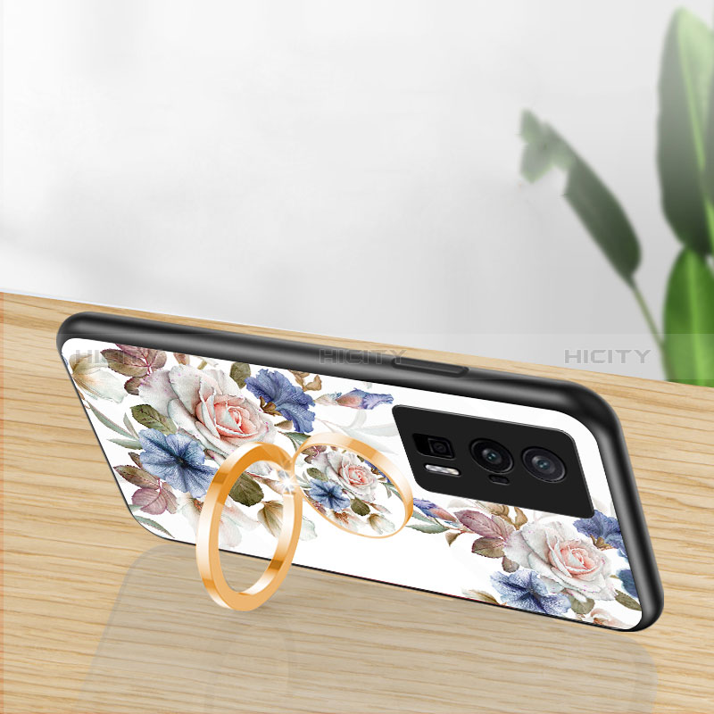 Funda Bumper Silicona Gel Espejo Flores Carcasa S01 para Xiaomi Redmi K60 5G