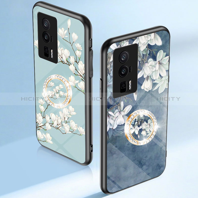 Funda Bumper Silicona Gel Espejo Flores Carcasa S01 para Xiaomi Redmi K60 5G