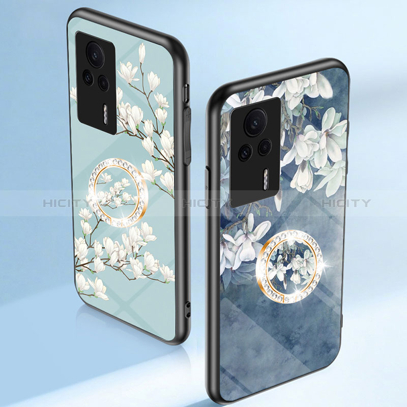 Funda Bumper Silicona Gel Espejo Flores Carcasa S01 para Xiaomi Redmi K60E 5G