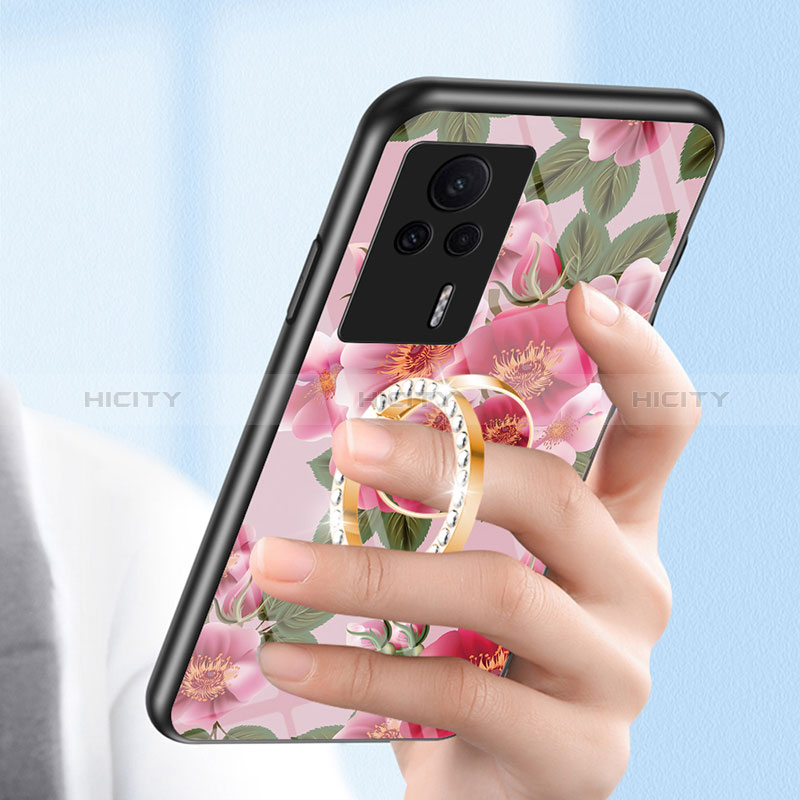 Funda Bumper Silicona Gel Espejo Flores Carcasa S01 para Xiaomi Redmi K60E 5G