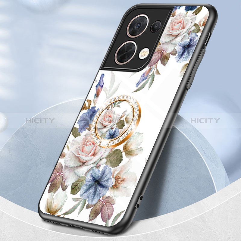 Funda Bumper Silicona Gel Espejo Flores Carcasa S01 para Xiaomi Redmi Note 13 5G