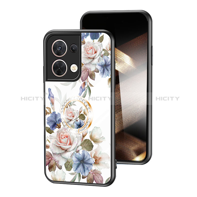 Funda Bumper Silicona Gel Espejo Flores Carcasa S01 para Xiaomi Redmi Note 13 5G