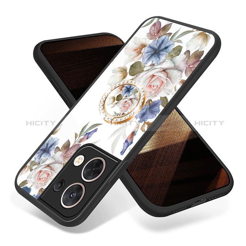 Funda Bumper Silicona Gel Espejo Flores Carcasa S01 para Xiaomi Redmi Note 13 5G