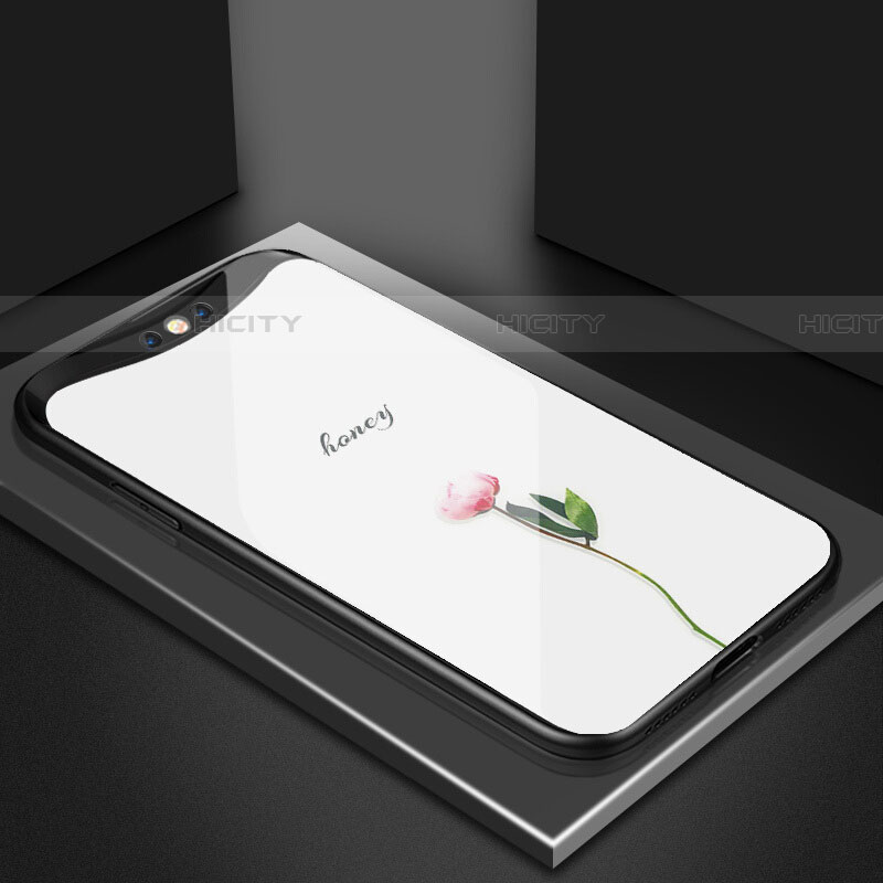 Funda Bumper Silicona Gel Espejo Flores Carcasa S02 para Oppo Find X