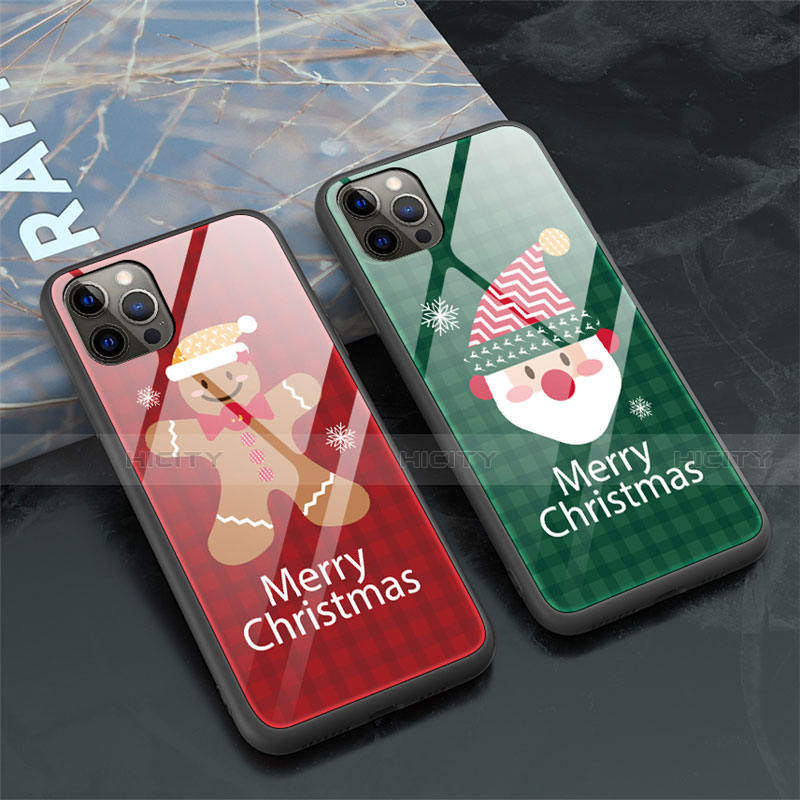 Funda Bumper Silicona Gel Espejo Navidad de Moda Carcasa para Apple iPhone 12 Pro Max