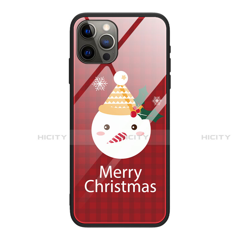 Funda Bumper Silicona Gel Espejo Navidad de Moda Carcasa para Apple iPhone 12 Pro Max Blanco