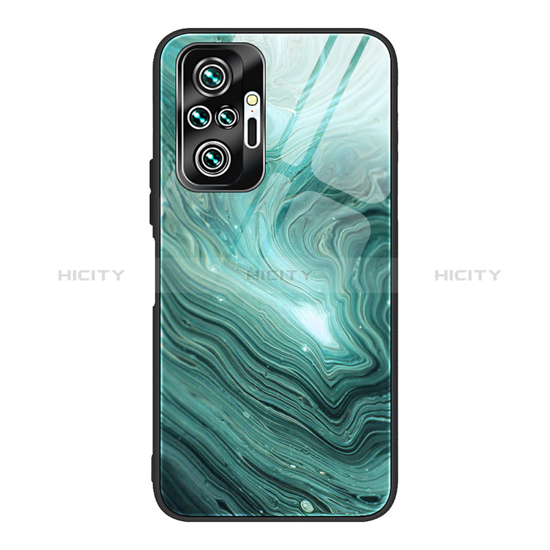 Funda Bumper Silicona Gel Espejo Patron de Moda Carcasa JM1 para Xiaomi Redmi Note 10 Pro 4G Verde