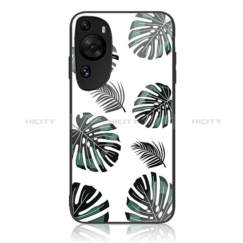 Funda Bumper Silicona Gel Espejo Patron de Moda Carcasa JM2 para Huawei P60 Art Verde Noche