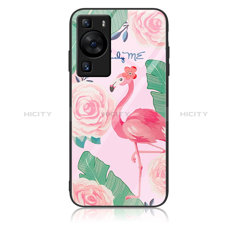 Funda Bumper Silicona Gel Espejo Patron de Moda Carcasa JM2 para Huawei P60 Pro