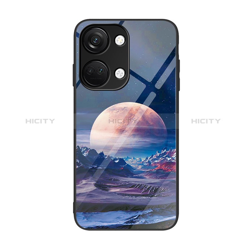 Funda Bumper Silicona Gel Espejo Patron de Moda Carcasa JM3 para OnePlus Ace 2V 5G Azul Real