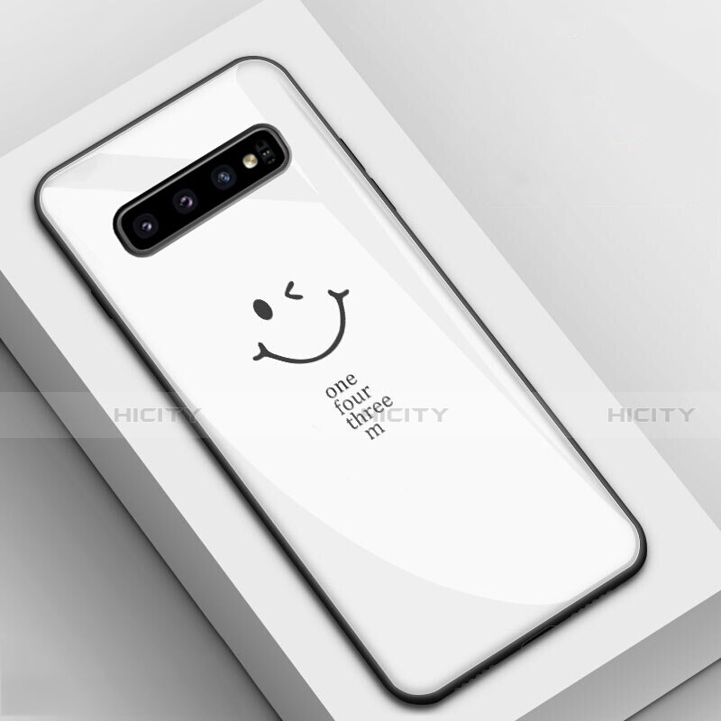 Funda Bumper Silicona Gel Espejo Patron de Moda Carcasa K01 para Samsung Galaxy S10 5G Blanco