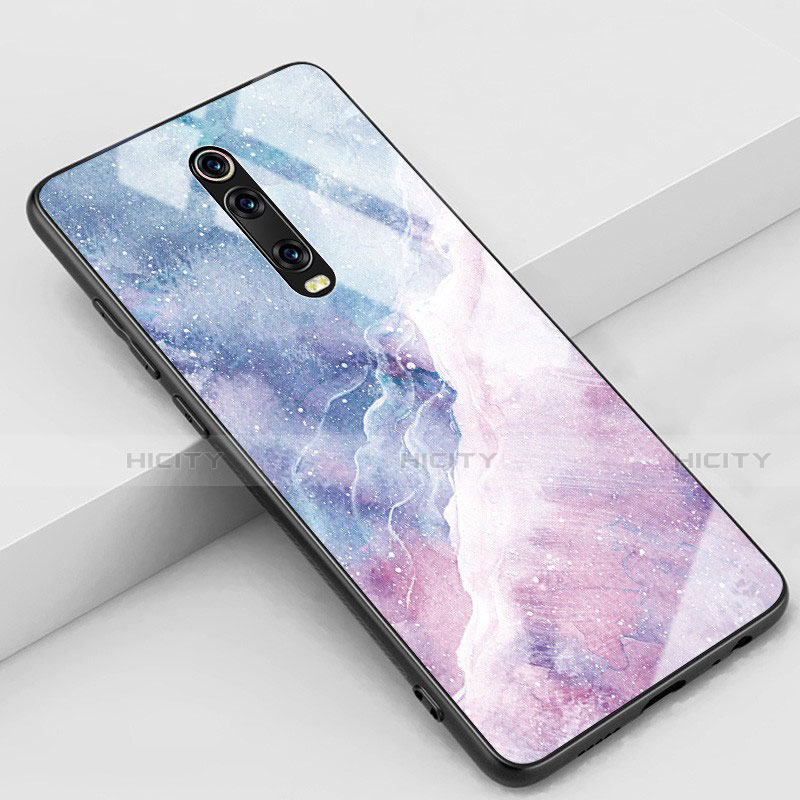 Funda Bumper Silicona Gel Espejo Patron de Moda Carcasa K01 para Xiaomi Mi 9T Pro Morado