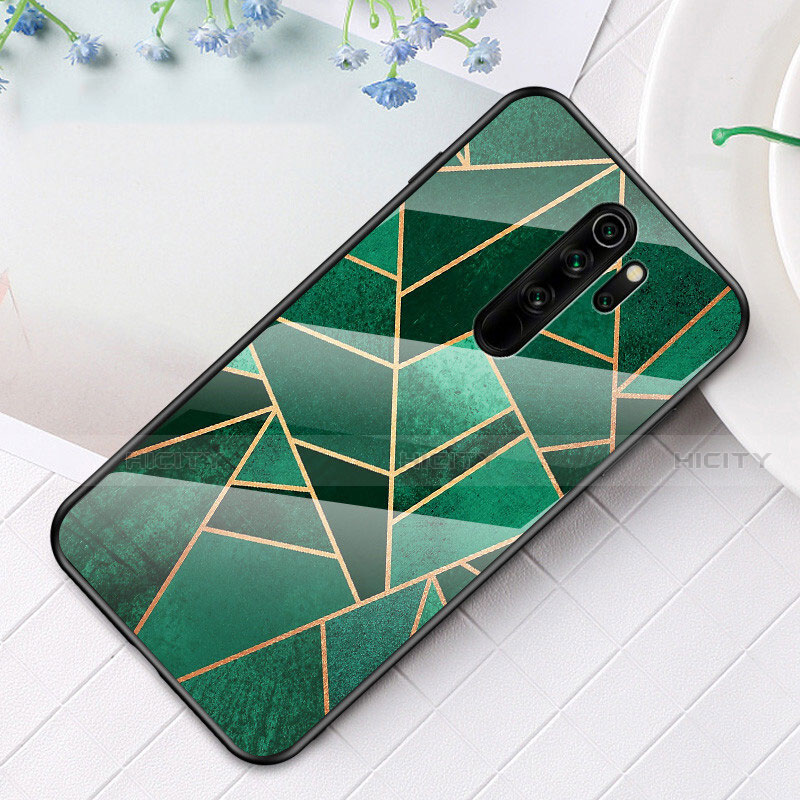 Funda Bumper Silicona Gel Espejo Patron de Moda Carcasa K03 para Xiaomi Redmi Note 8 Pro Verde