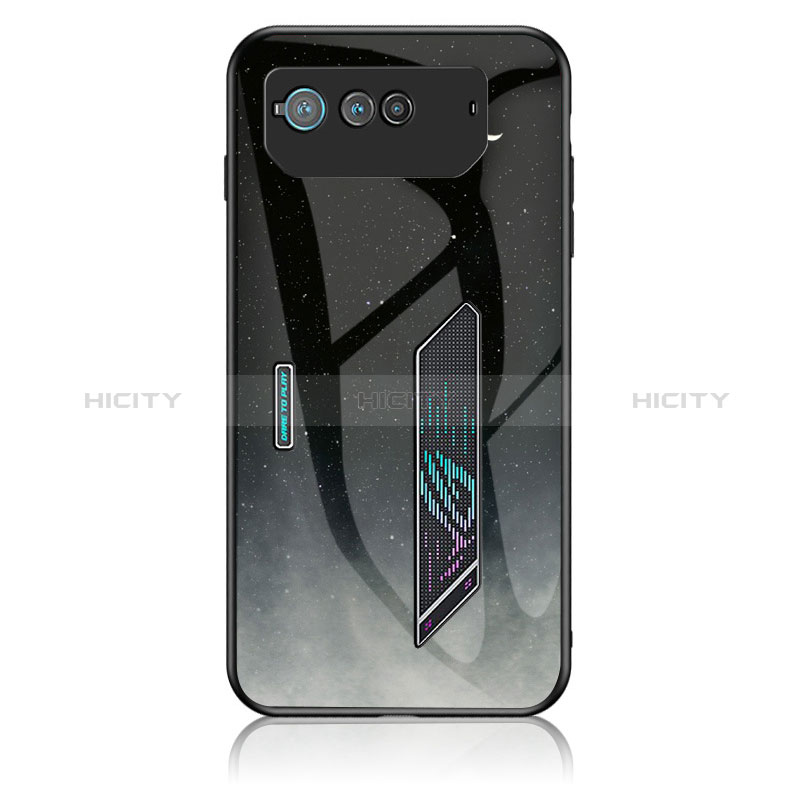 Funda Bumper Silicona Gel Espejo Patron de Moda Carcasa LS1 para Asus ROG Phone 6 Gris