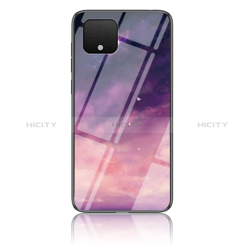 Funda Bumper Silicona Gel Espejo Patron de Moda Carcasa LS1 para Google Pixel 4 Morado