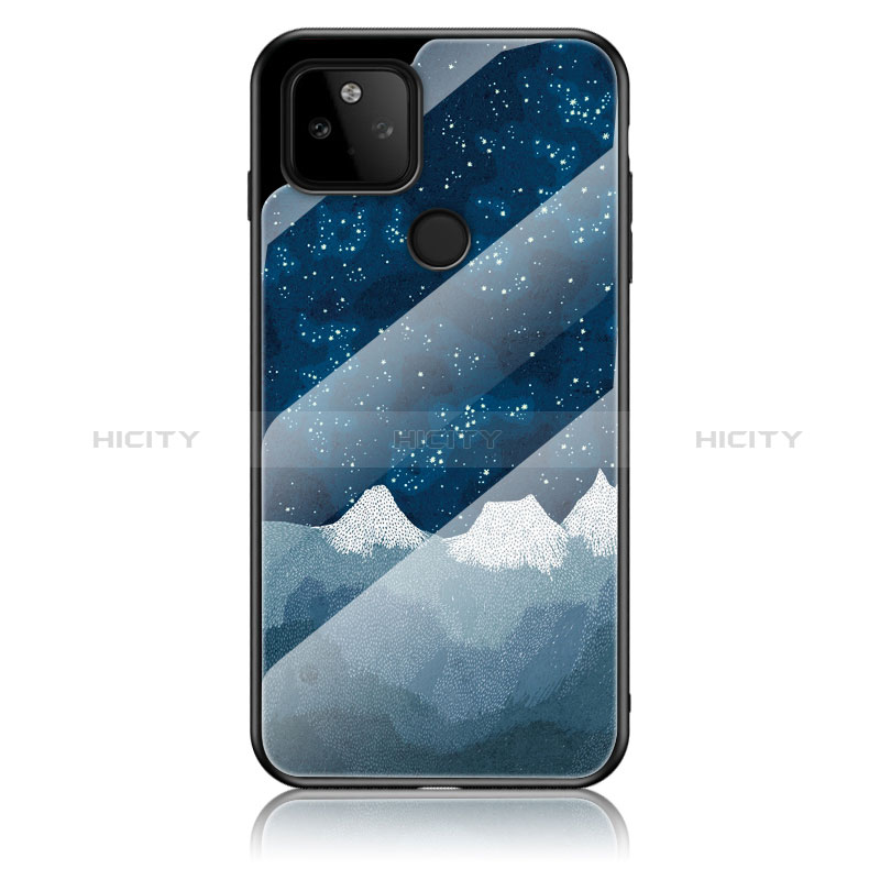 Funda Bumper Silicona Gel Espejo Patron de Moda Carcasa LS1 para Google Pixel 5a 5G Azul