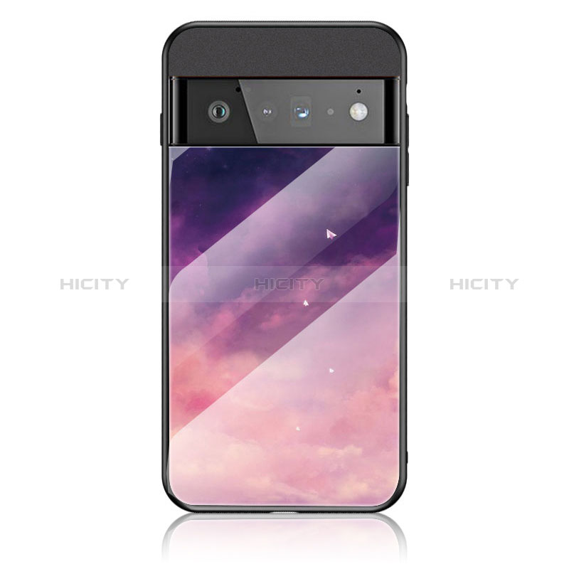 Funda Bumper Silicona Gel Espejo Patron de Moda Carcasa LS1 para Google Pixel 6 Pro 5G Morado