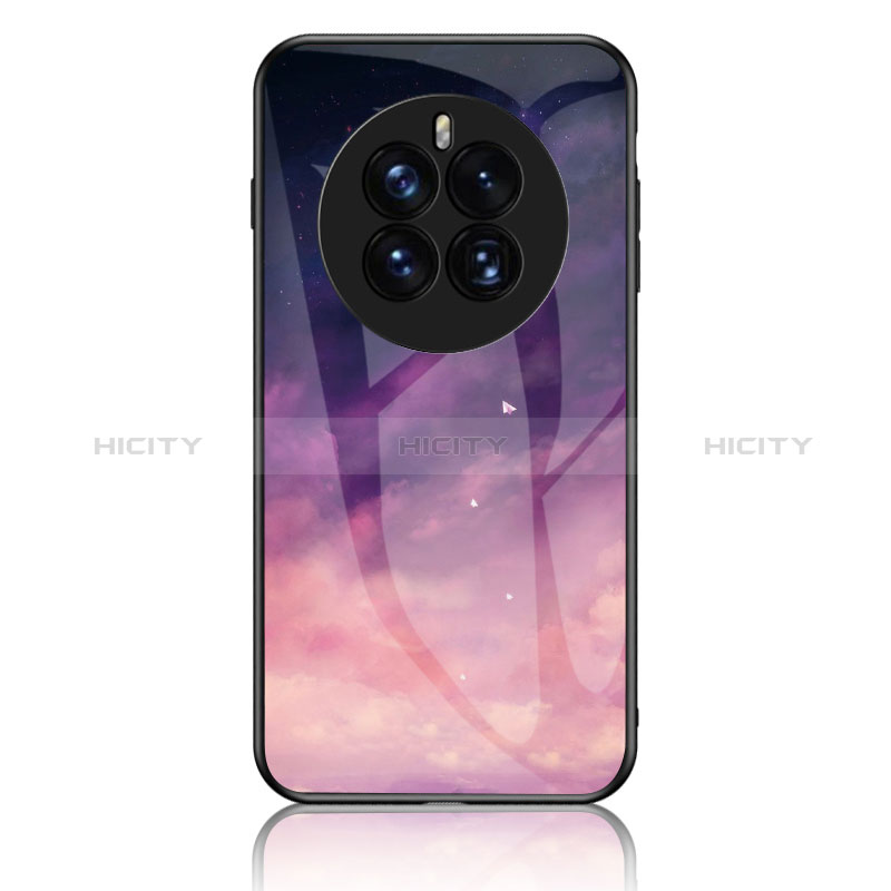 Funda Bumper Silicona Gel Espejo Patron de Moda Carcasa LS1 para Huawei Mate 50 Pro Morado