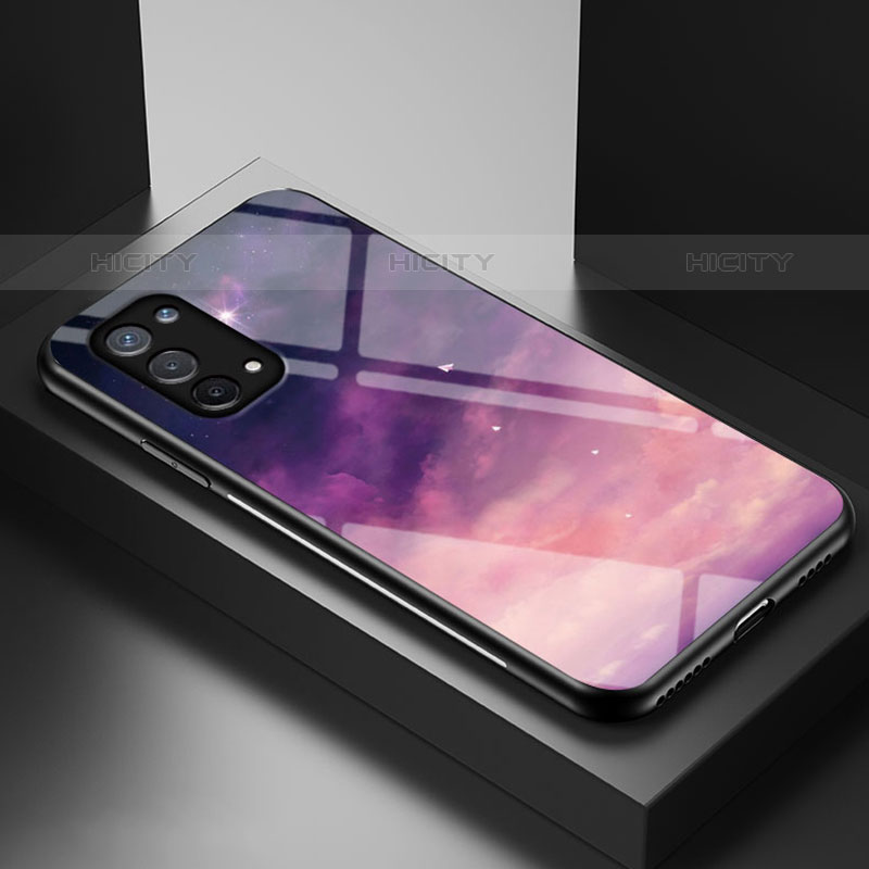 Funda Bumper Silicona Gel Espejo Patron de Moda Carcasa LS1 para OnePlus Nord N200 5G Morado