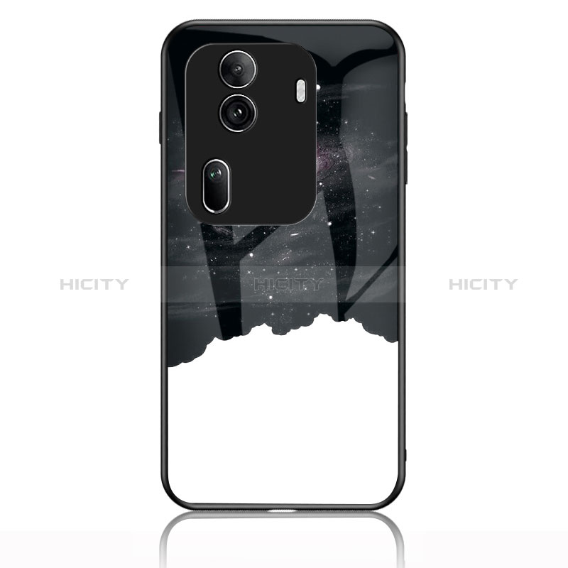 Funda Bumper Silicona Gel Espejo Patron de Moda Carcasa LS1 para Oppo Reno11 Pro 5G Negro