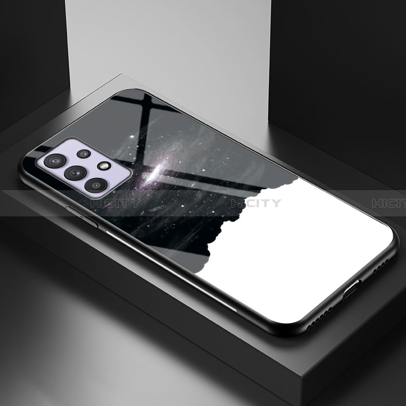 Funda Bumper Silicona Gel Espejo Patron de Moda Carcasa LS1 para Samsung Galaxy A32 5G Negro