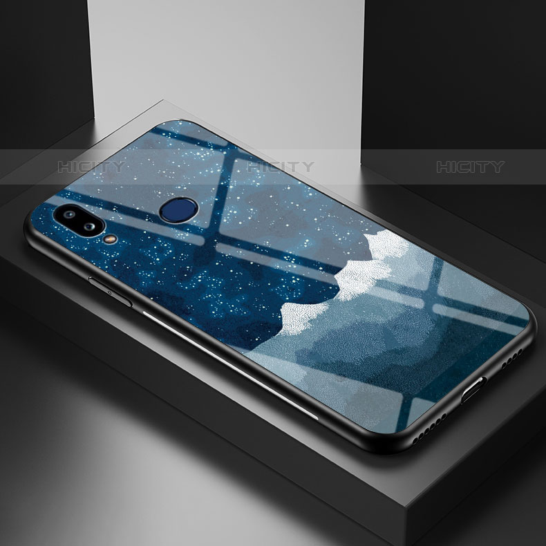Funda Bumper Silicona Gel Espejo Patron de Moda Carcasa LS1 para Samsung Galaxy M01s Azul