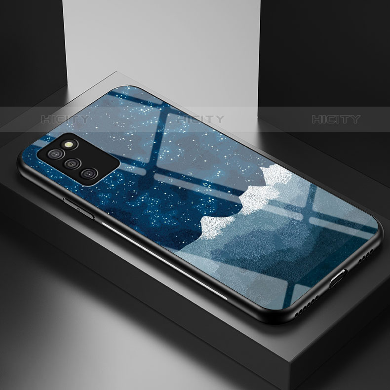 Funda Bumper Silicona Gel Espejo Patron de Moda Carcasa LS1 para Samsung Galaxy M02s Azul
