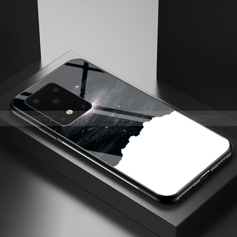 Funda Bumper Silicona Gel Espejo Patron de Moda Carcasa LS1 para Samsung Galaxy S20 Plus Negro